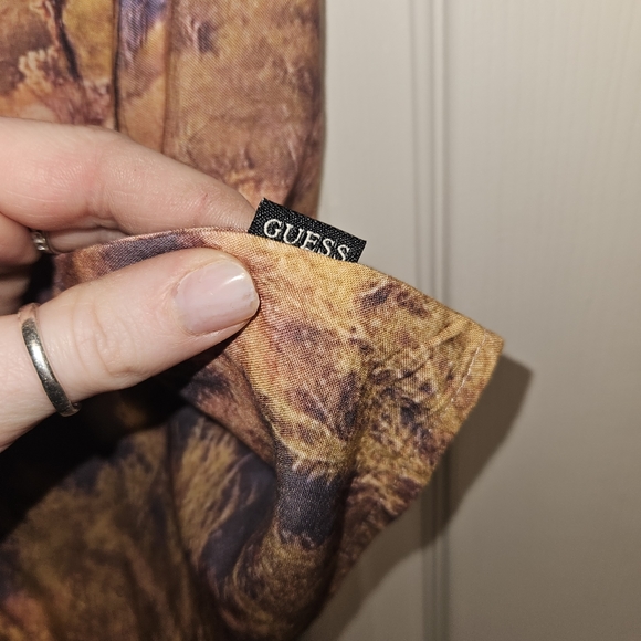 NWT! GUESS Shirt Men's Size Medium Cactus Challis Button Down Short Sleeve NEW - Picture 7 of 14